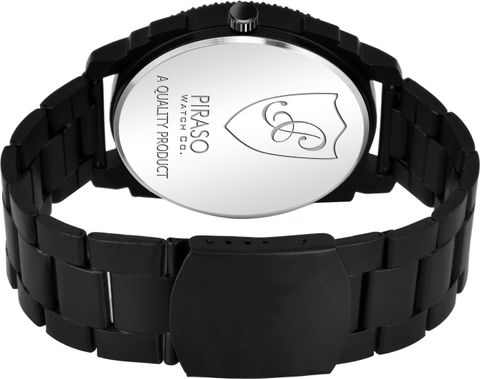 PIRASO Analogue Men's Watch Vills Black Dial And Day And Date Display Watch Analog Watch - For Boys D&D 11-605 BLACK CHAIN - Image 6