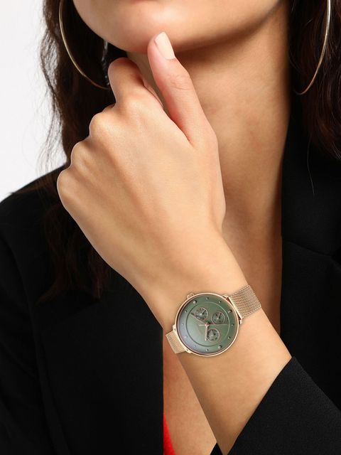 Titan Neo Women's Green Dial Rose Gold Analog Watch - Image 7