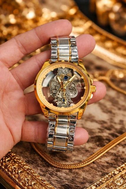 Axlyn Skeleton Transparent Open Dial Analog Watch for Men - Image 7