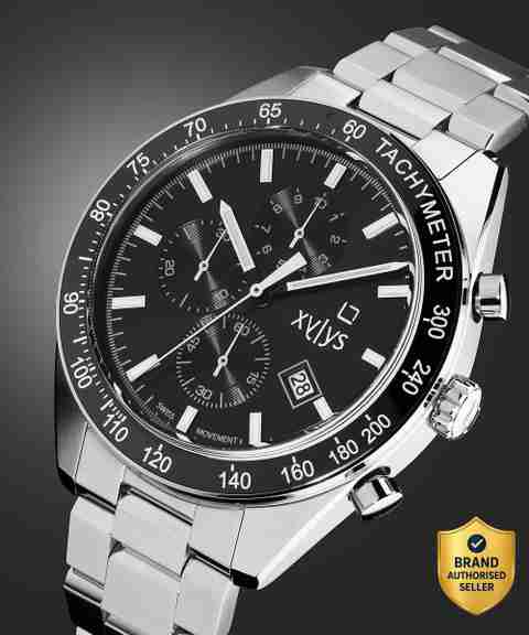 XYLYS Xylys SwiSS Chronograph Black Dial Silver SS Strap Analog