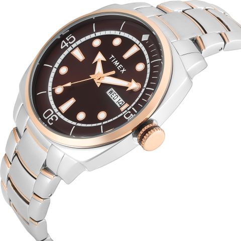 TIMEX Day-Date, Brown Dial Analog Watch - For Men TWEG38902 - Image 6