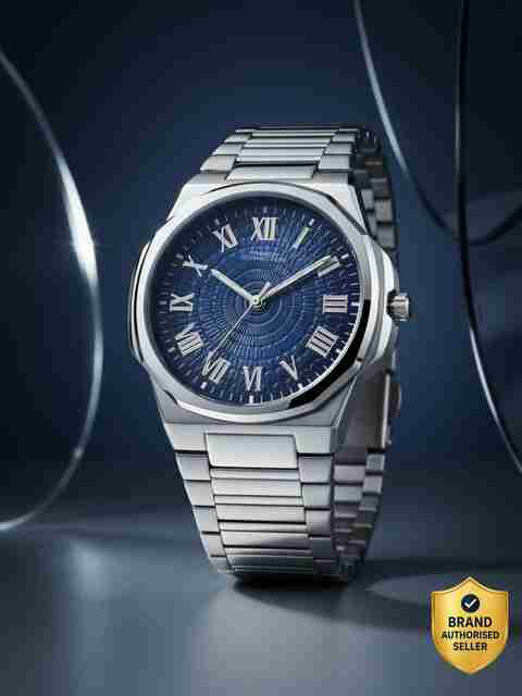 French Connection Roman Number Blue Textured Dial | Men's Silver Analog Watch - For Men FCN0125USM - Image 2