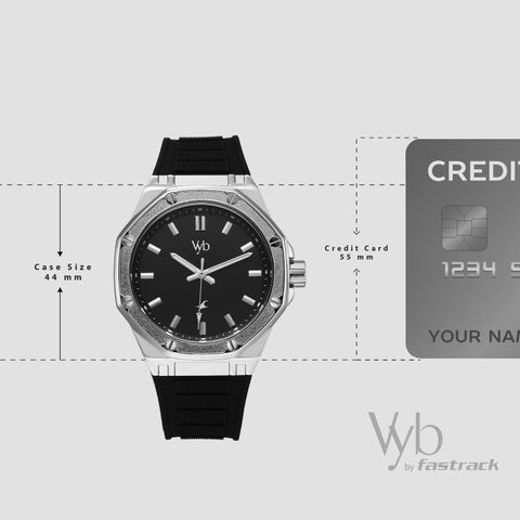Fastrack Vyb Rebel Quartz Black Dial Black Silicone Strap Analog Watch - For Men FV30008SP01W - Image 7