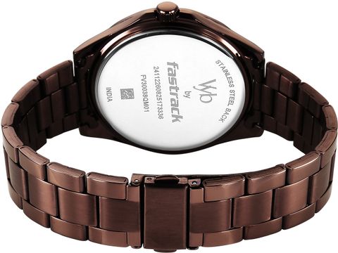 Fastrack Vyb Drift Quartz Brown Dial Brown Stainless Steel Strap Analog Watch - For Men FV30038QM01W - Image 8