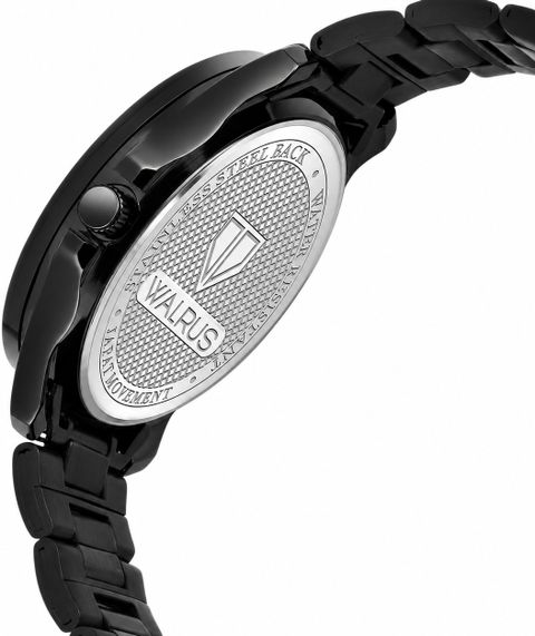 Walrus Medium Size Black Dial Day Date Display Stainless Steel Strap Premium Analog Watch - For Men WWTM-ELITE-XVIII-020202 - Image 8