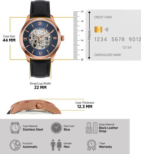 TIMEX Automatic Blue Dial Analog Watch - For Men TWEG208SMU07 - Image 8