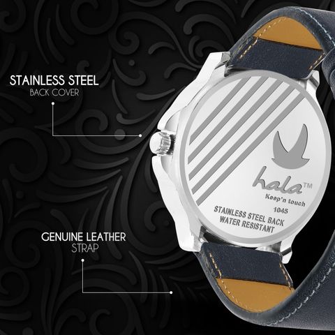 HALA Combo of 2 Genuine Leather Strap Analog Watch for Men HL 1045 - Image 6