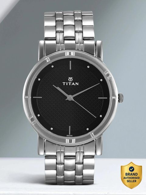 Titan Workwear Black Dial Silver StainleStainless Steels Steel Strap Analog Watch - For Men NN1639SM02 - Image 6