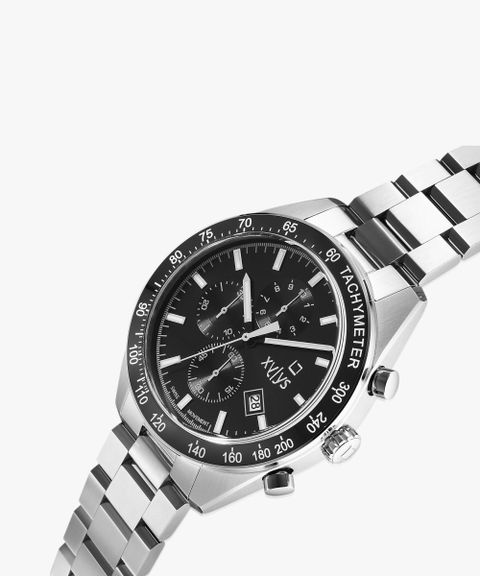 XYLYS Xylys SwiSS Chronograph Black Dial Silver SS Strap Analog