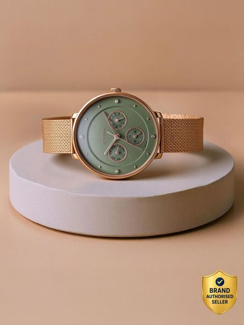 Titan Neo Women's Green Dial Rose Gold Analog Watch - Image 6