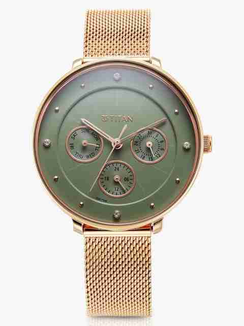 Titan Neo Women's Green Dial Rose Gold Analog Watch - Image 5