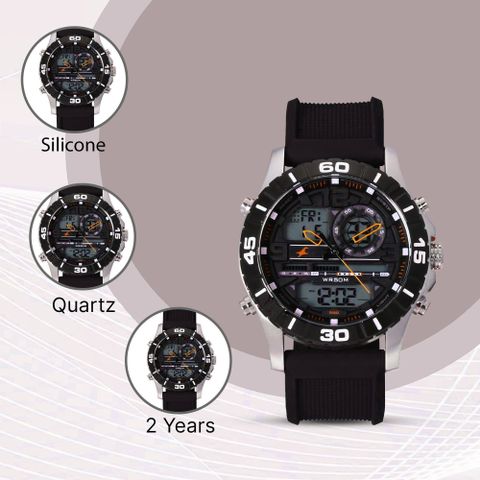 Fastrack Digital Black Dial Black Silicone Strap Analog-Digital Watch - For Men NT38035SP03,NU38035SP03 - Image 7
