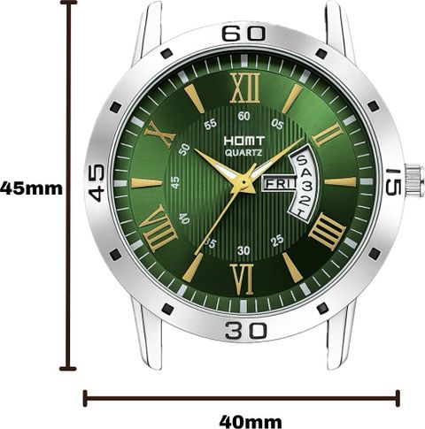 homt Fashion Luxury Round Green dial leather belt Smart Analog Watch - For Men 2122YL07 - Image 7
