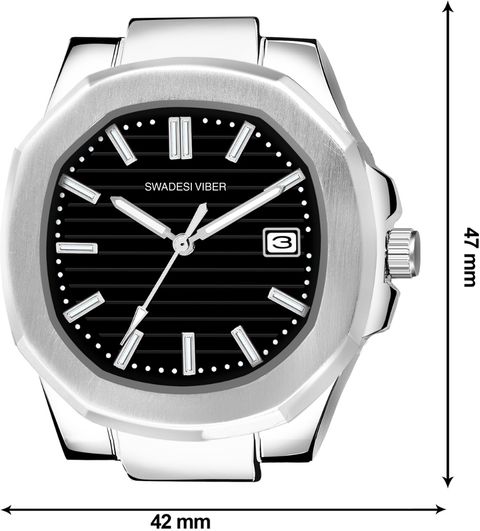 Swadesi Viber Classic Stainless-Steel Analog Watch for Men SV213 - Image 7