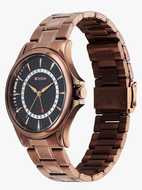 Titan Gents Karishma Black Dial Stainless Steel Strap Watch For Men Analog Watch - For Men 10038QM01,NU10038QM01 - Image 7