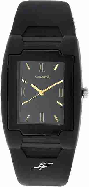 Sonata Quartz Black Dial Plastic Strap Analog Watch for Men - Image 3