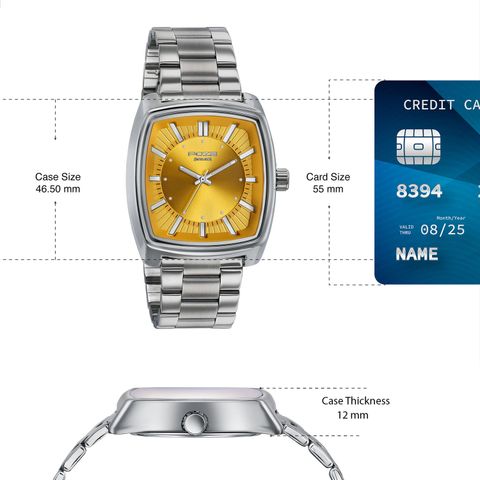 SONATA Quartz Analog Watch for Men - Deep Mustard Dial, Yellow - Image 8