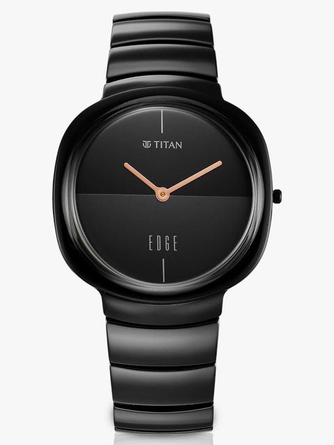 Titan Edge Squircle Black Dial Ceramic Strap Watch - Image 7