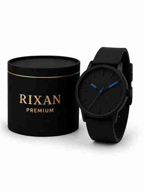 Rixan Analog Watch - For Men RIX-ALLBLACK-BLU-HANDS - Image 5