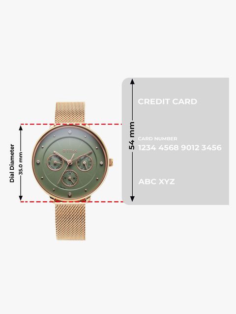 Titan Neo Women's Green Dial Rose Gold Analog Watch - Image 8