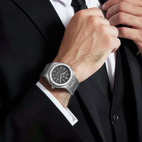 SAPPHERO Black Stainless Steel Round Dial Quartz Analog Watch - Image 8