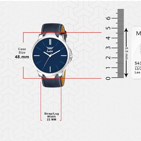 HALA Combo of 2 Genuine Leather Strap Analog Watch for Men HL 1045 - Image 7