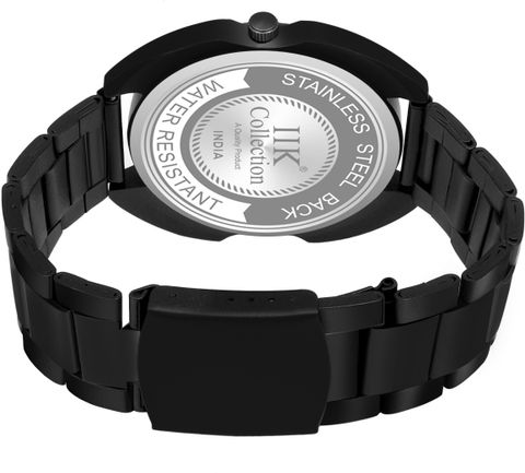 IIK Collection Black Round Dial Stainless Steel Watch for Men - Image 7
