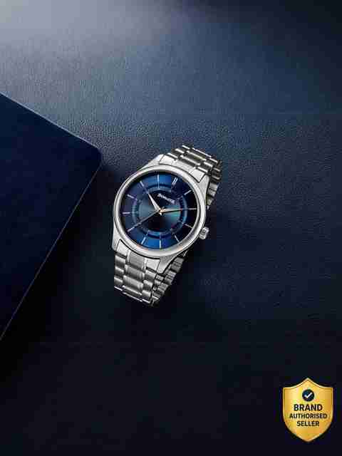 Sonata Blue Dial Silver Stainless Steel Strap Analog Watch - For Men NT77149SM01,NU77149SM01 - Image 5