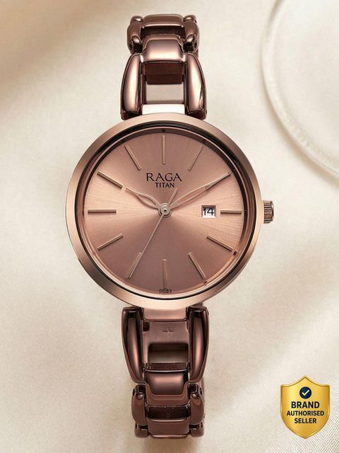 Titan Raga Viva Women's Analog Watch, Rose Gold Dial, Brown Metal - Image 6