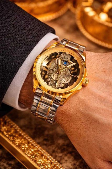 Axlyn Skeleton Transparent Open Dial Analog Watch for Men - Image 8