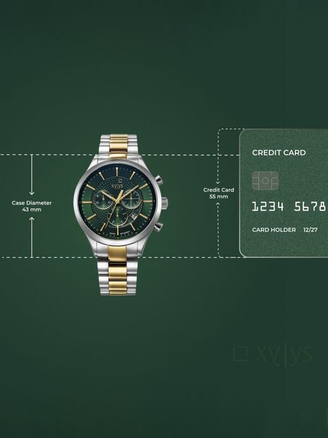 XYLYS Xylys SwiSS Chronograph Green Dial TwoToned SS Strap Analog
