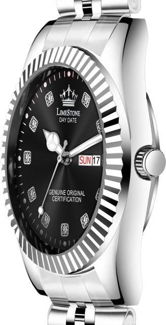 LIMESTONE Legacy Series Stainless Steel Day and Date Functioning | Stylish Chain | Quartz Analog Watch - For Men RLX032 - Image 6