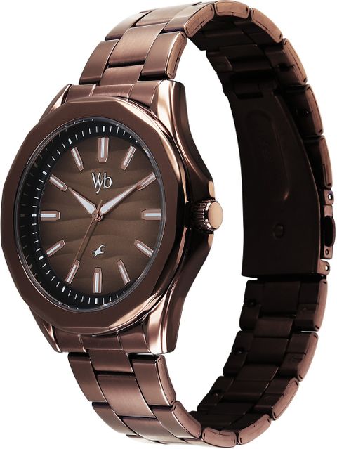 Fastrack Vyb Drift Quartz Brown Dial Brown Stainless Steel Strap Analog Watch - For Men FV30038QM01W - Image 6