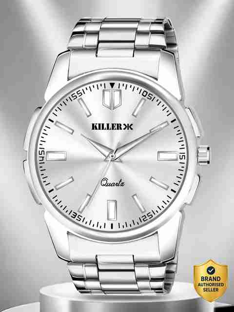 KILLER Big Dial Analog Watch - For Men KL-9301-SILVER - Image 2