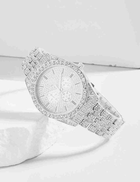 SONAENTERPRISES 8 Analog Watch - For Men Analog Round Diamond Luxury Silver Man Watch - Image 7