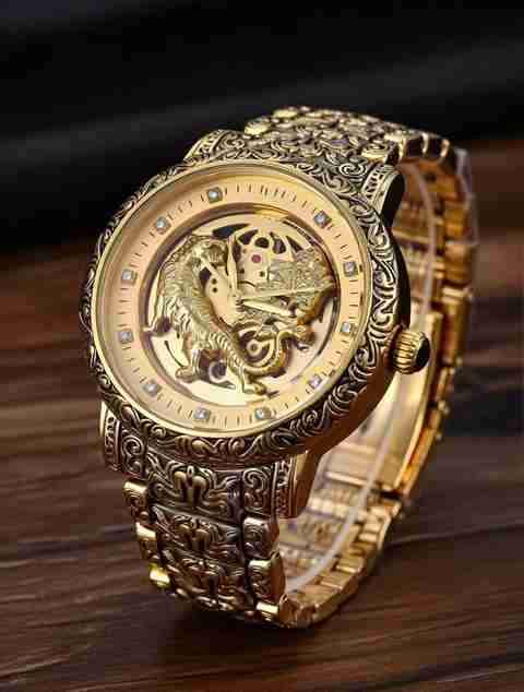 WATCHWORK FOREST LUXURY GOLDEN DIAL ANALOG WATCH FOR MEN UNISEX