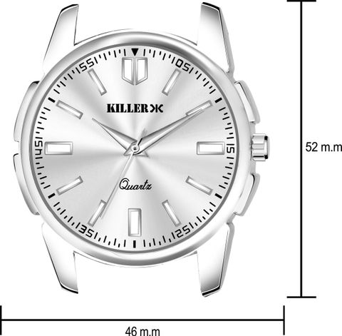 KILLER Big Dial Analog Watch - For Men KL-9301-SILVER - Image 5