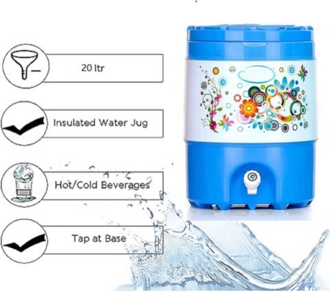Water wave 20 Litre blue D04 Insulated Plastic Water Camper Bottled Water Dispenser - Image 4