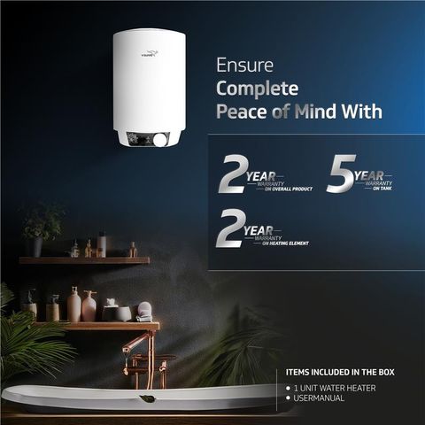 V-Guard Zio 15L Storage Water Geyser, White - Image 6
