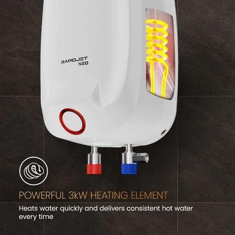 Crompton 3 L Instant Water Geyser (Rapid Jet Neo 3L Instant Geyser, White) (White) - Image 6