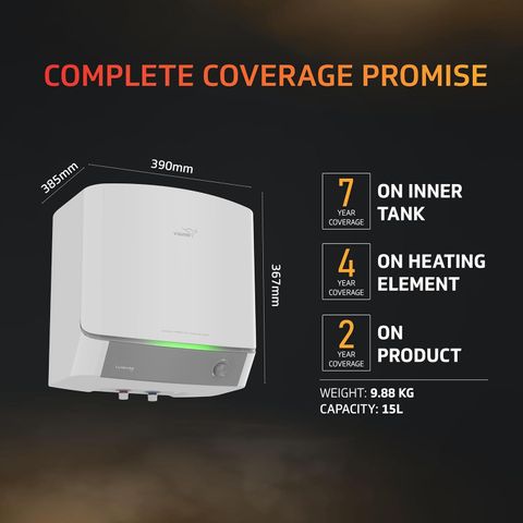 V-Guard Luxecube 15L Storage Water Geyser (White) - Image 8