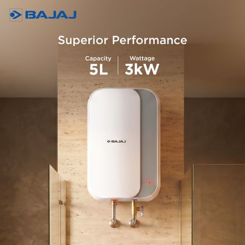 BAJAJ 5 L Instant Water Geyser Water Heater 3KW Vertical Geyser for Bathroom & Kitchen Fast Heating Element High Grade SS Tank Multiple Safety Systems (Prohot, White) (White) - Image 8