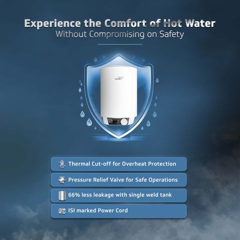 V-Guard Zio 15L Storage Water Geyser, White - Image 7