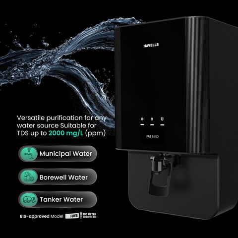 Havells Fab Neo 7L RO+UF Water Purifier, Black - Image 5