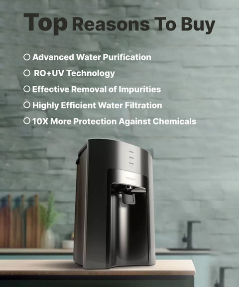 Aquaguard Sure Delight RO+UV 1X 6L Water Purifier (Black) - Image 5