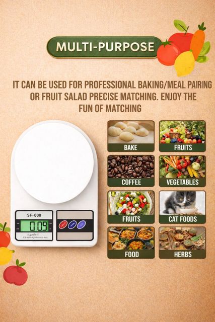 SSVL Electronic Digital 1Gram-10 Kg Weight Scale Kitchen Weight Scale Machine Measure for measuring fruits,shop,Food,Vegetable,vajan,kirana kata,kirana weight machine Weighing Scale for grocery,kata,taraju,shop,computer kata,tarazu,jewellery,sabzi,kirana, Weighing scale (White) Weighing Scale (White) Weighing Scale (White) - Image 8