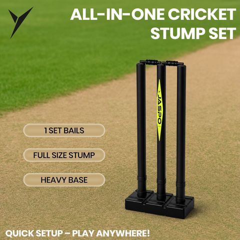 Jaspo Power Hit Wicket Set for All Age |Full Size PVC Cricket Stumps|Strong & Portable (Black) - Image 6