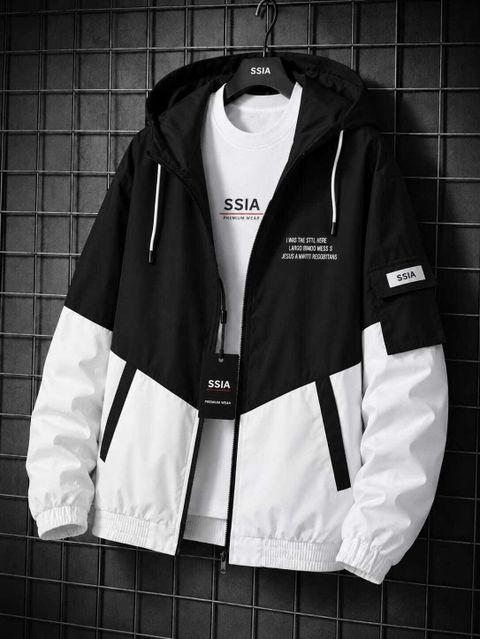 SSIA MENS CASUAL JACKET Colorblock Men Wind Cheater - Image 6