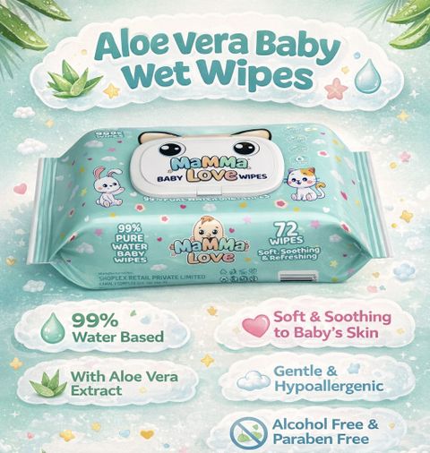 Mamma Love 99% Pure Water Baby Wet Wipes, 24 Packs of 72 - Image 4