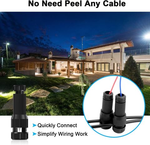 CARTSPACE 5Pcs Low Voltage Wire Connector, Lighting Connectors Waterproof CONNECTORS Wire Connector (Black, Pack of 5) - Image 8
